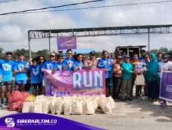 Polsek Long Iram Laksanakan Pengamanan Acara Bujur Run dan Penyerahan Bantuan untuk Korban Kebakaran
